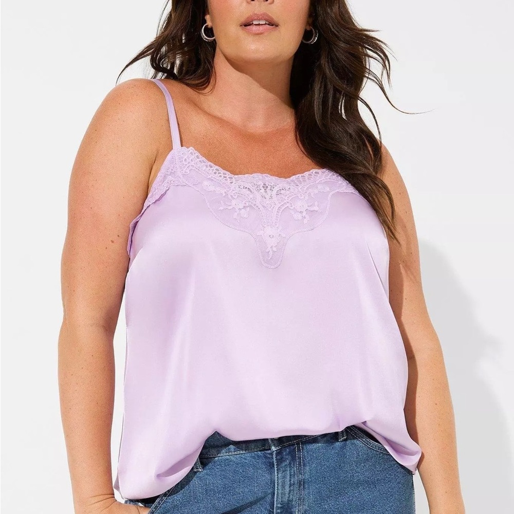 Torrid Lavender Sophie Lace Trim Cami Top